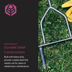 Yard Butler Manual Lawn Coring Aerator, ID-6C - Lawn Care Tool for Aerating - Long-Handled - Power-Coated Steel Construction - Comfortable Cushioned Handles Garden Tool - Easy to Use