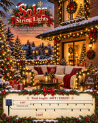 OZS 2 Pack 240 LED Solar String Lights Outdoor Waterproof, Warm White