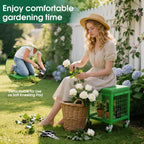 TITIUNCLE Rolling Garden Work Seat w/Wheels, 500 Lbs Garden Cart with Seat