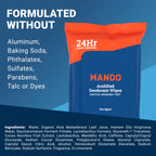 Mando Deodorant Wipes - 24 Hour Odor Control - Aluminum Free, Baking Soda Free, Skin Safe - 45 Count (2 Pack)