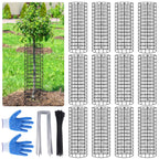 12 Pack Tree Protectors from Deer, 16.5 ''H Pre-Curved Tree Trunk Protector