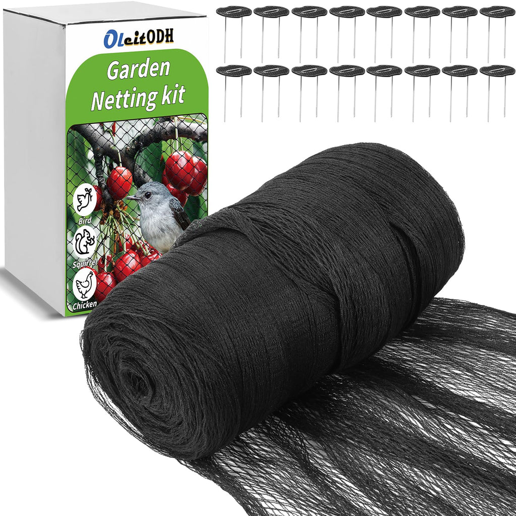 Garden Mesh Netting 10x50 FT - Heavy Duty Bird Net, Mesh Pest Barrier Reusable Ultra Fine Deer Fence Netting Crops Row Cover Raised Bed Protect Fruits Flower Vegetables from Bird Deer Squirrel