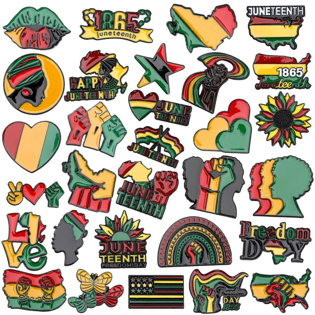 SANNIX 60Pcs Juneteenth Pins, Juneteenth Freedom Day Lapel Pins
