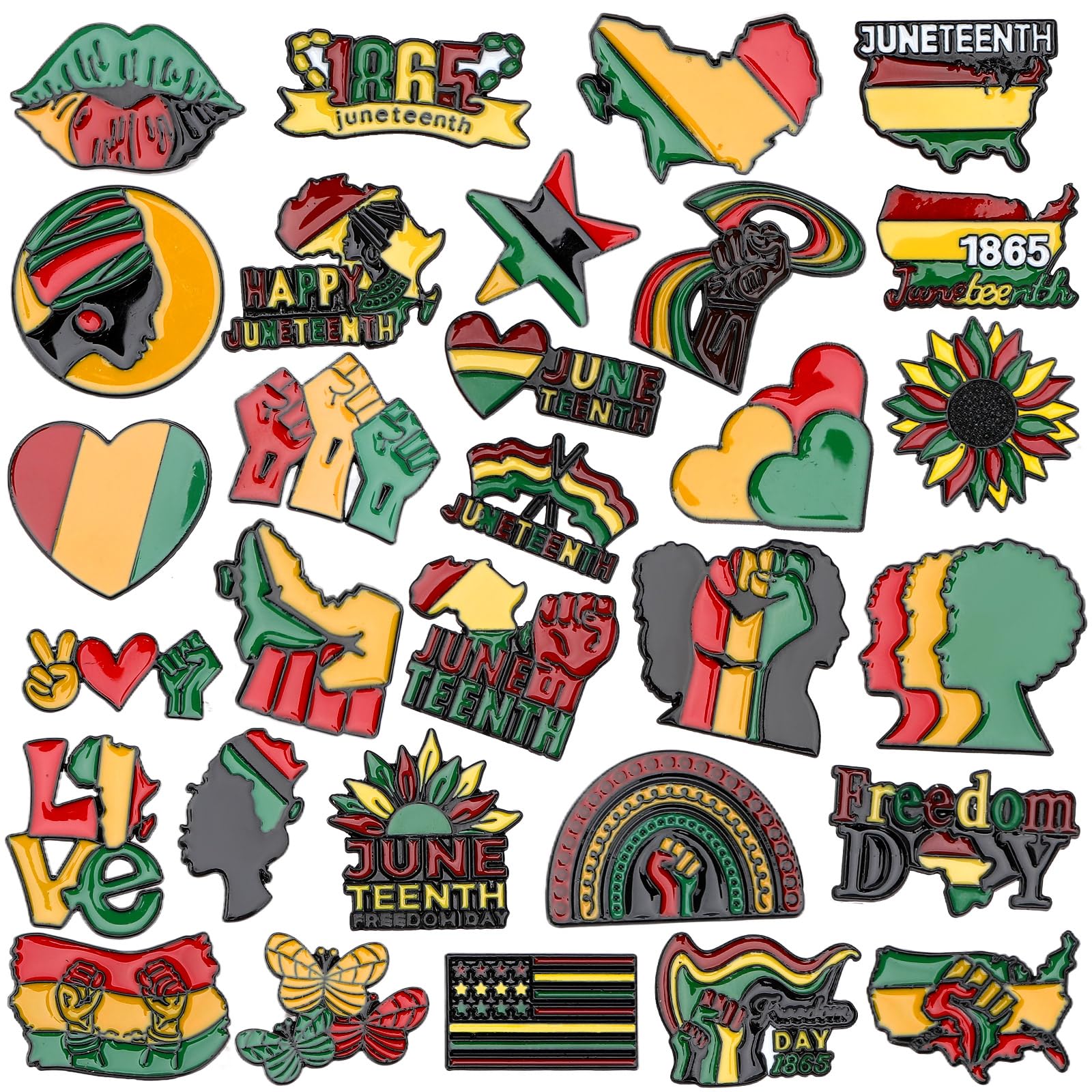 SANNIX 60Pcs Juneteenth Pins, Juneteenth Freedom Day Lapel Pins