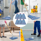 Matthew Cleaning 24oz Heavy Duty Mop Head Commercial Replacement for General and Floor Cleaning, Wet Industrial Blue Cotton Looped End String Head Refill (Pack of 6) Blue