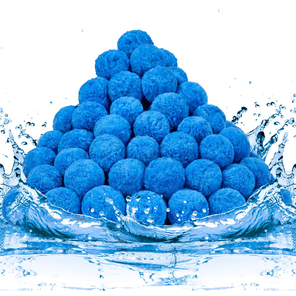 TTQ Pool Filter Balls for Sand Filter Systems, 3.3 Lbs Reusable Polyester Fiber Filter Media, Blue Filter Balls for Above Ground and Inground Pools