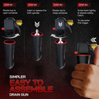 Gallo Drain Gun – AC Drain Line Cleaner Tool With Flexible Hose Pipe For HVAC Clogs - Includes 6 co2 Air Conditioner Drain Cleaner Cartridges