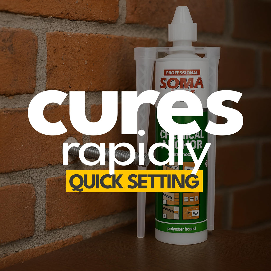 Construction Adhesive - Fast Curing Anchoring Adhesive for Concrete, Brick, Stone & Fasteners - Gray Structural Bonding with Extra Nozzle (10.1 fl oz / 300ml)