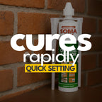Construction Adhesive - Fast Curing Anchoring Adhesive for Concrete, Brick, Stone & Fasteners - Gray Structural Bonding with Extra Nozzle (10.1 fl oz / 300ml)