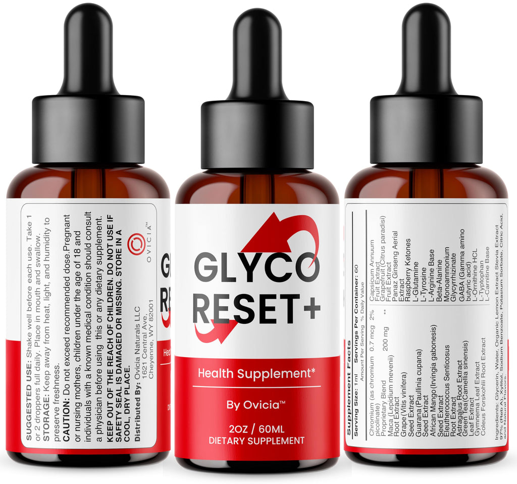 (3 Pack) Glyco Reset Drops - Official GlycoReset Oral Liquid Drop Advanced Premium Formula Support Maximum Strength, Natural Ingredients Vitamins for Overall Health & Wellness, 3 Bottles for 3 Months