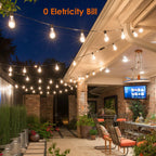 Bdrofn 120FT Solar String Lights Outdoor,Solar Patio Lights Waterproof with Remote & 40+2 Dimmable ST38 Shatterproof LED Bulbs,Commercial Grade Solar Powered String Lights for Outside