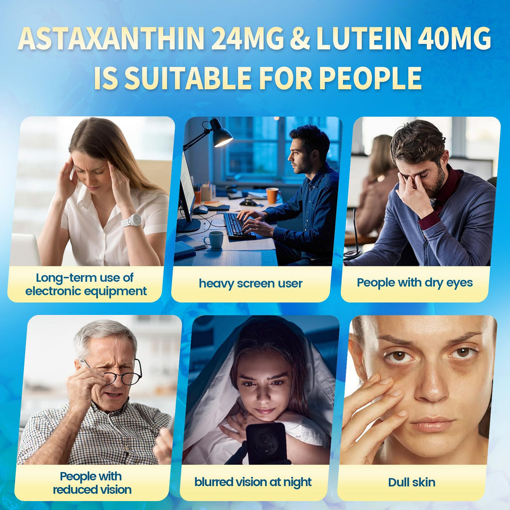 VivoNu 14-in-1 Astaxanthin 24mg & Lutein 40mg with Zeaxanthin Supplements, 24 Month Supply, 720 Softgels, 4 Bag