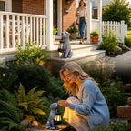 Goodeco Dog Statue with Solar Lantern - Cute Garden Dog Figurines