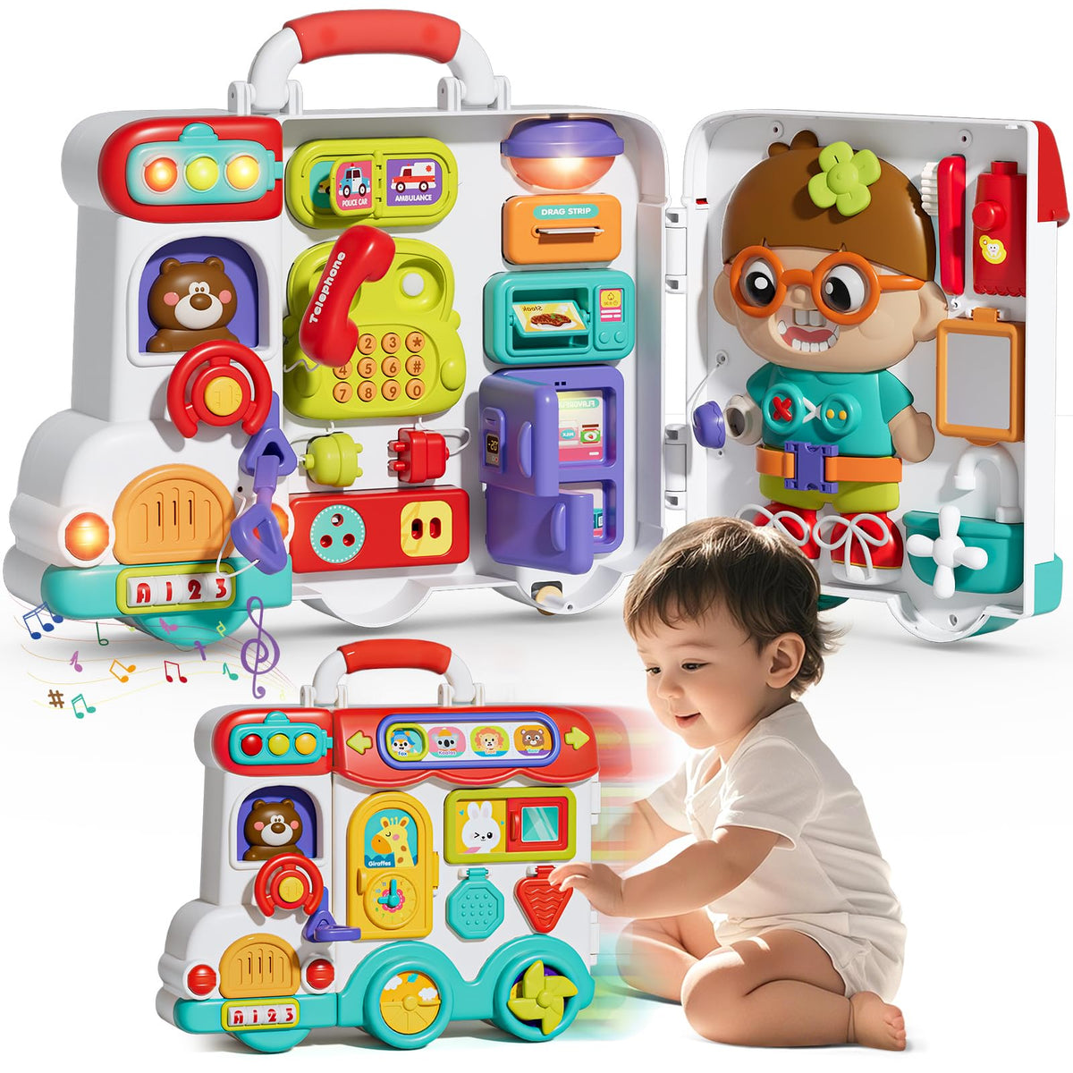 Montessori Busy Board Toys for 1 Year Old Boy, 1 Year Old Boy Birthday Gift