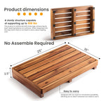 TINAMO 3.5" One Step Stool for Elderly, Acacia Wood High Riser Step Stool for Bed - 550 Lbs Wooden Mobility Stepping Stools for Adults, Kids/Bedside, Bathroom, Kitchen, Garden (Acacia, 3.5" Height)