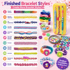 DDAI Arts and Crafts for Kids Age 8-12 Friendship Bracelet Making Kit for Girls - Best Birthday Gifts Ideas for Girl 7 9 10 11 Year Old - Popular Bracelets String Maker Toys Set