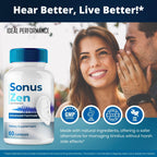 SonusZen Capsules, Official Sonuszen Tinnitus Relief for Ringing Ears Pills, Advanced Ear Health Support Supplement Pills, All Natural for Healthy Ringing Ear, Sonus Zen Pills Reviews (60 Capsules)