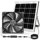 7.1" Solar Powered Exhaust Fan, 16.5 ft Cord + 25W Solar Panel Greenhouse Ventilation Fan, 3800RPM IPX7 Waterproof Solar Vent Fan for Chicken Coop, Shed, Dog House, Outdoor Intake & Exhaust