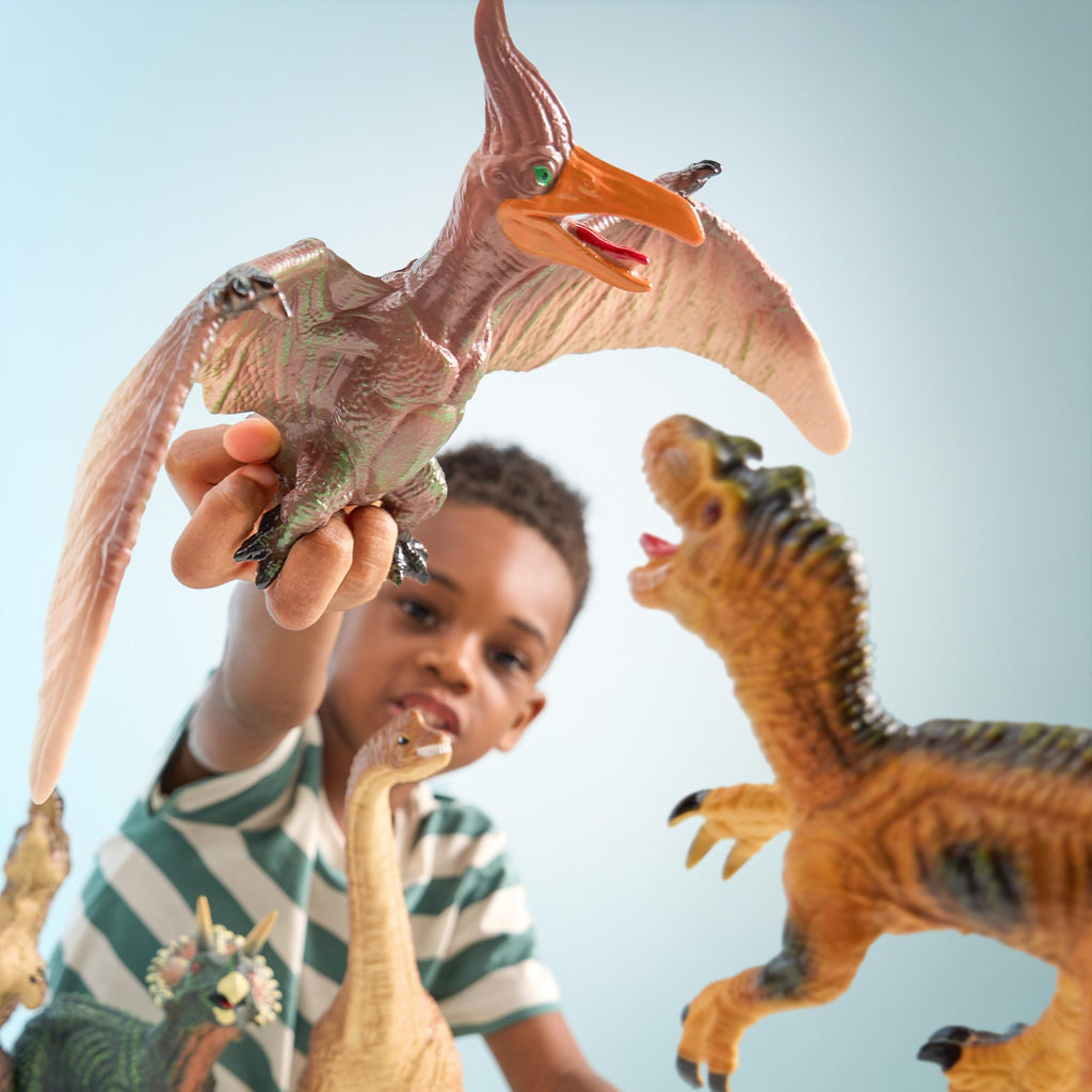 JOYIN Big Dinosaur Toys for Toddlers, 6 Piece Large Soft Dinosaur Figures with an Educational Book, Jumbo Realistic Toys for Boys and Girls Gift, Kids Ages 1 2 3 4 5