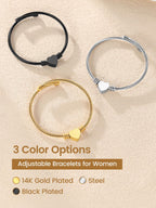 GoldChic JEWELRY Black Heart Bracelets for Women, Dainty Charm Bracelet