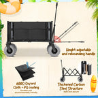 Beach Wagon with Big Wheels for Sand with 9" All Terrain Inflatable Tires