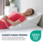 Wedge Pillow for Sleep Apnea, 12 Inch Adjustable Height Bed Wedge Pillow for Headboard, Gerd, Acid Reflux Relief, Snoring, and Post Surgery Recovery. Bed Pillow for Sitting Up in Bed