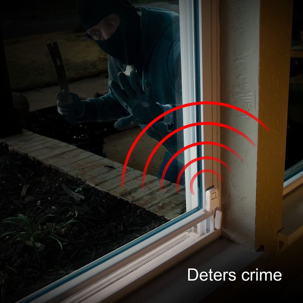 UltraPro Personal Security Window and Door Alarm, 5 Pack, DIY Protection, Burglar Alert, Wireless Chime/Alarm, Easy Installation, Home Security, Ideal for Home, Garage, Apartment , White, 45987