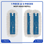 Nine Forty Industrial-Grade 60x5 Cotton Dust Mop Head Refills, Perfect Replacement for Busy Home, Gym, Industrial and Commercial Spaces, Heavy-Duty Mop for Janitorial & Housekeeping Needs - 1 Pack