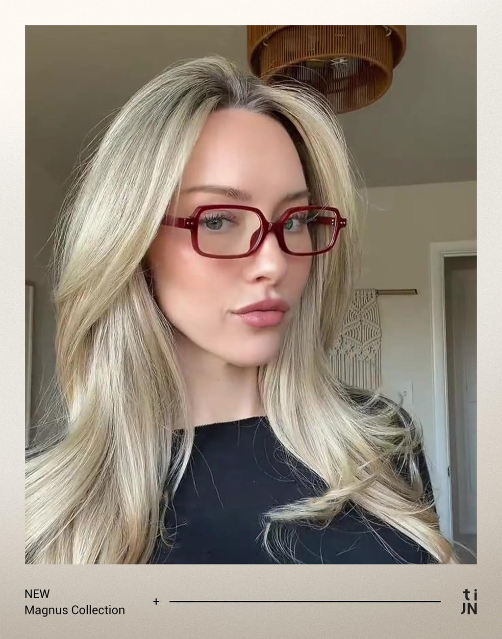 TIJN Magnus Blue Light Blocking Glasses for Women Men,Square Cat Eye Frame Bluelight Glasses for Gaming/Computer/Screen,DR