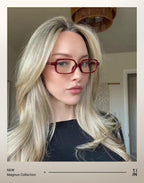 TIJN Magnus Blue Light Blocking Glasses for Women Men,Square Cat Eye Frame Bluelight Glasses for Gaming/Computer/Screen,DR