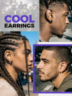 Richsteel Silver Hoop Earrings for Men, Stainless Steel Punk Spike Earrings