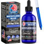 Methylene Blue - U.S.A. - Pure 1% USP Pharmaceutical Grade - 3rd Party Tested - 60 ml Liquid Drops - 2 oz - American