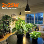 Bstrip Hanging Grow Light for Indoor Plants, Two Head One-Cord 50W