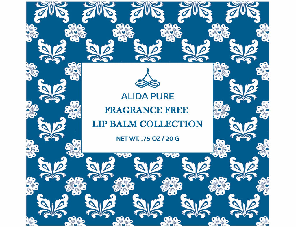ALIDA PURE Fragrance Free Lip Balm, Vegan Set, Unscented, No Flavor, Beeswax Free, Organic Jojoba and, Avocado Oil, Vitamin E, Natural Moisturizer for Dry, Chapped, or Cracked Lips, 5 Tube Set