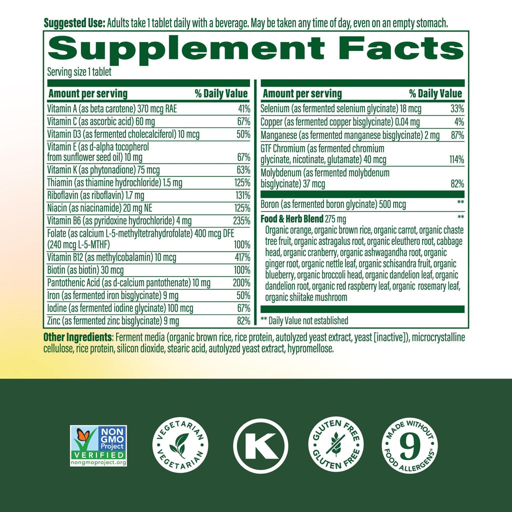MegaFood Womens Multivitamin One Daily - Multivitamin for Women - Vitamin C, Vitamin D, Iron & B Vitamins - Bone, Energy Metabolism & Immune Support - Vegetarian, GlutenFree - 60 Tablets, 60 Servings