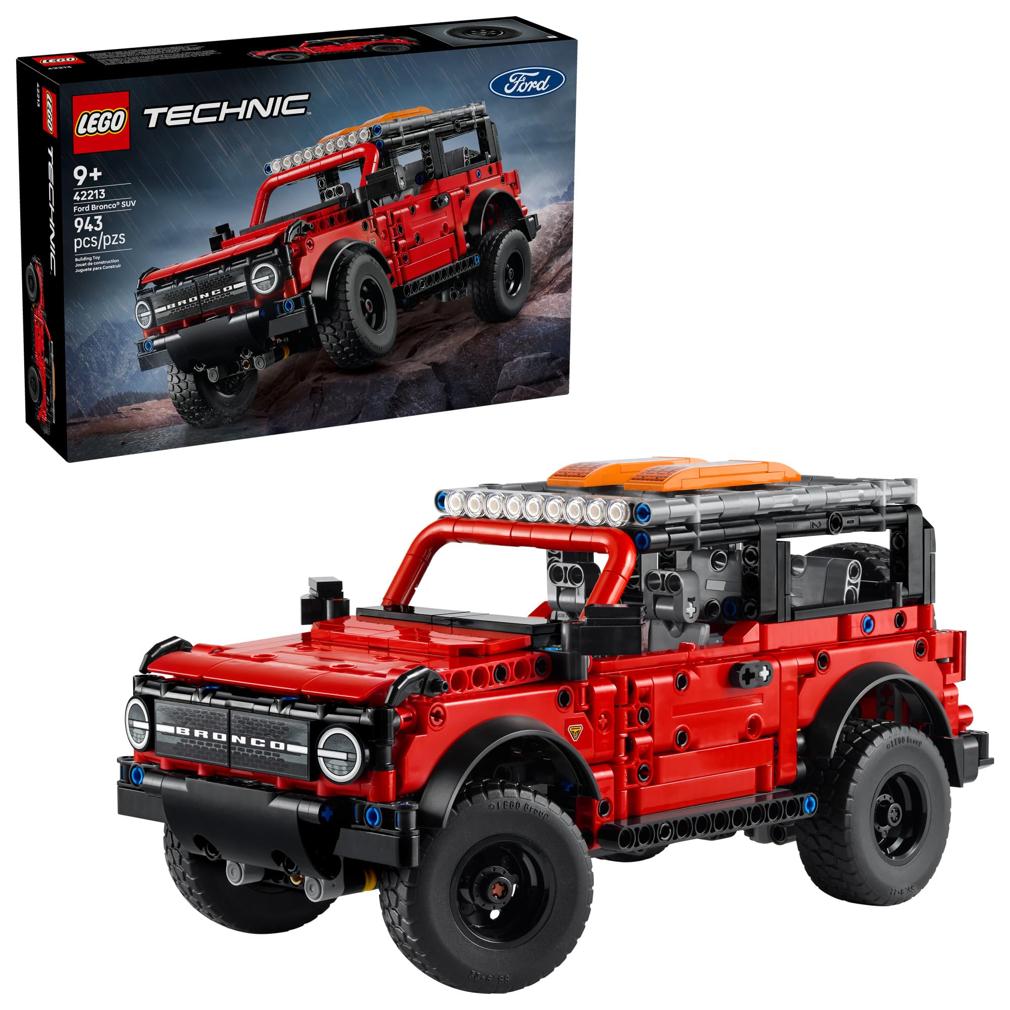 LEGO Technic Ford Bronco Kids Toy Car - Building Toy for Boys and Girls, Ages 10+ - Car Toy and Model Kit - Makes a Cool Birthday Gift for Kids - Authentic Ford Bronco Trim & Details - 42213