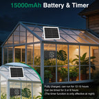 Solar Fan with Battery & Timer for Chicken Coop, Greenhouse & Shed