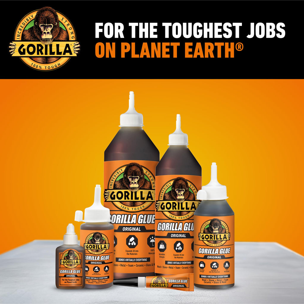 Gorilla Original Glue, Waterproof Polyurethane, Brown, 8 oz