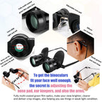 Professional Hands-Free Binocular Glasses for Fishing, Bird Watching, Sports, Concerts, Theater, Opera, TV, Sight Seeing, Hands-Free Opera Glasses for Adults Kids (Green Film Optics)-Upgraded