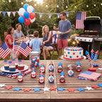 Geelin 60 Pcs Patriotic Gnomes Figurines Mini Red White Blue Gnomes Resin Ornament, Tiny Gnome Table Centerpieces Decorations for 250th Anniversary Independence Day Decor USA Party Favors