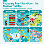 hahaland Busy Board for Toddlers Girls Montessori Toys for 3+ Year Old Farm Animals Preschool Learning Activities Toddler Travel Toys for 3+