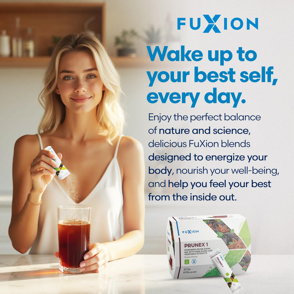 FuXion Prunex 1 Tea Instant Drink Mix - Colon Cleanse Detox for Optimal Intestinal Transit - 1 Pouch of 28 Sticks