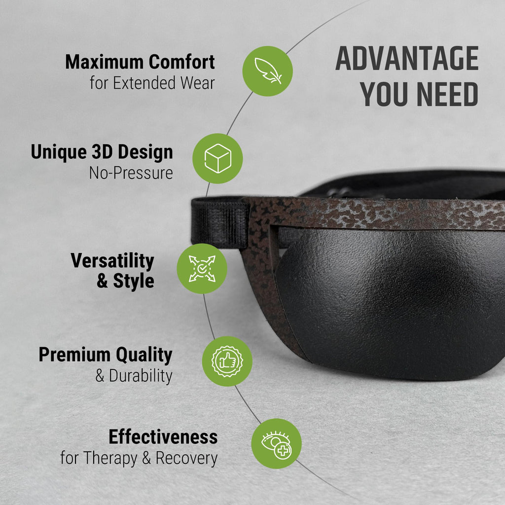 Premium Handmade Leather Eye Patch with Soft Foam Padding, Slim Adult Eye Patch for Men and Women for Lazy Eye Therapy, Cosplay, and Pirate Costume (Black, Right)