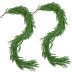 Hananona 2Pcs 6FT Christmas Garlands, Real Touch Norfolk Pine Garland