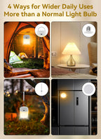 Minetom E26 Rechargeable Light Bulbs with Remote and Timer, Battery Backup Bulb with 12 Colors and Brightness Dimmable, 2300mAh 40W Equivalent LED Light Bulbs for Lamps Sconces Camping, 2 Pack