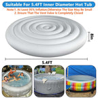 Tlswshsy 5.4 Ft Inflatable Hot Tub Cover- Energy Saving Lid for Round Hot Tub- Foldable Protective Rain Overflow Cover for Outdoor Inflatable Hot Tubs