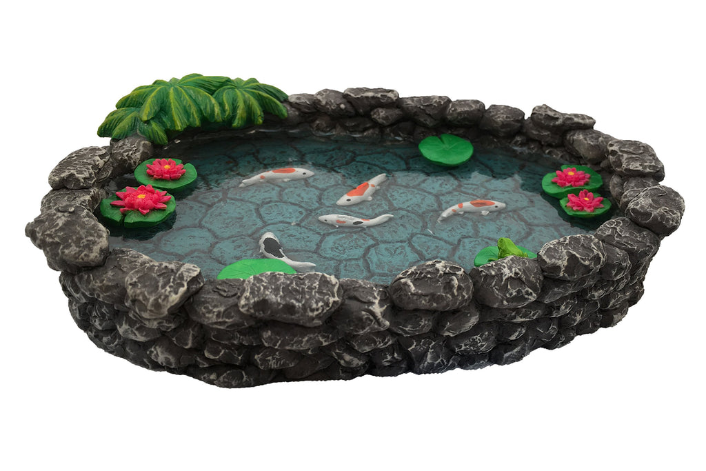 GlitZGlam KOI Miniature Pond for Fairy Garden - Enchanted Garden Accessories