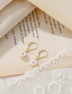 Mameloly Pearl Earrings for Women 14K Gold Plated Sterling Silver 925