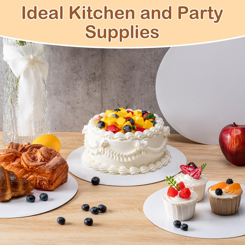 6 Pcs Cake Boards,White Cake Boards 10 inch Round,Oil-proof Cake Base