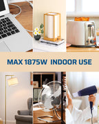 DEWENWILS 1 Ft Extension Cord with 3-Prong Flat Plug, 15A/1875W 14/3 SPT-3 Flat Wire, Space-Saving for Home Office Appliances & Electronics, ETL Certified, 3-Pack, White